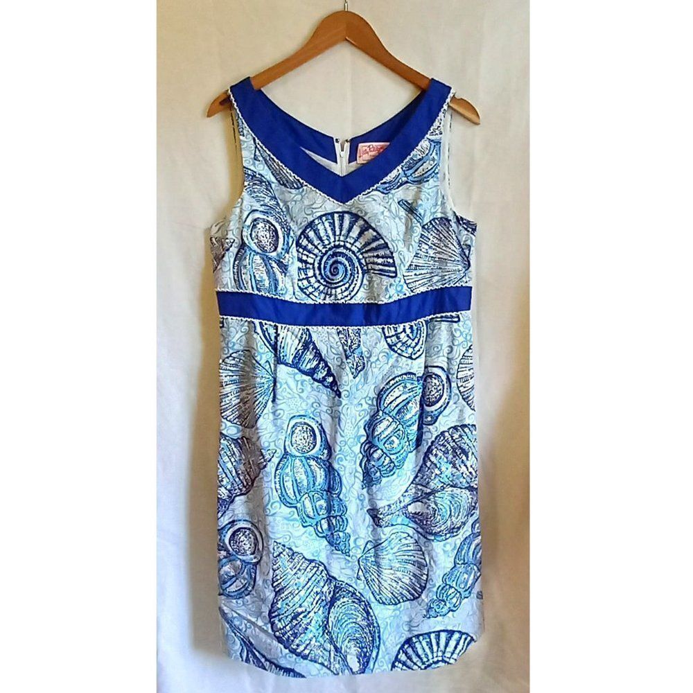 Lily Pulitzer blue SHIFT DRESS in stuffed shells